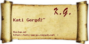 Kati Gergő névjegykártya